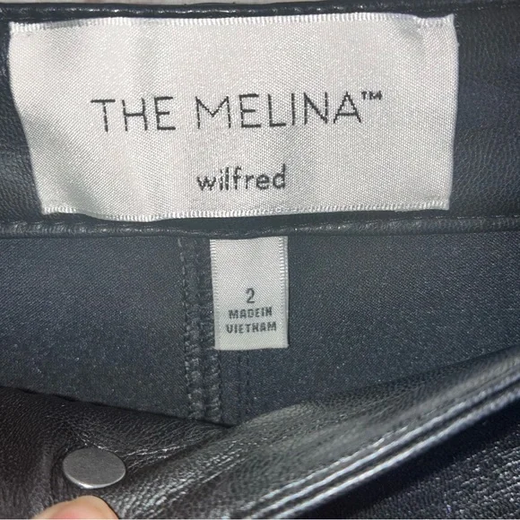 Aritzia Wilfred The Melina Pant in Black Faux Leather  Size 2 - Picture 7 of 9